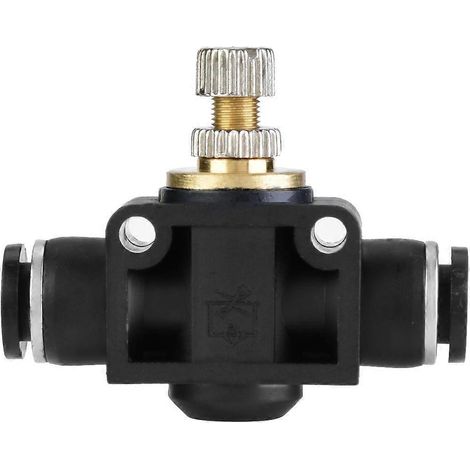 4/6/8mm Schlauch Luftdurchflussregler T-förmiges Rohr Pneumatikverschraubung Regelventil (6mm)