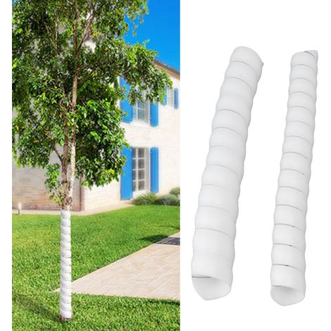 Protector de tronco en forma de espiral fabricado en plástico, envoltorio de corteza de caña, modelo de protección para árboles con dimensiones de 39,9 x 5 cm y 39,9 x 4 cm, 2 piezas para proteger pla (1/5)