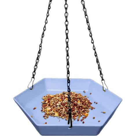 Mangeoire à oiseaux suspendue polygonale, abreuvoir et mangeoire d'extérieur pour oiseaux, mangeoire décorative pour jardin, terrasse, balcon, pelouse, parc et cour, observation des oiseaux (1/5)