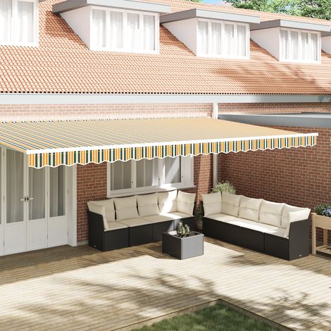 vidaXL Remplacement de lambrequin Vert et jaune 580 x 20 cm Polyester