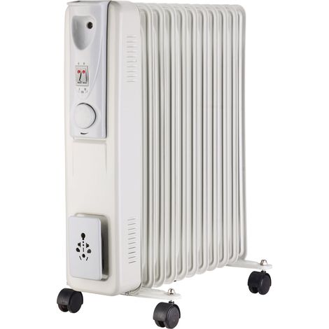 MaxxHome Radiatore ad Olio Elettrico – 11 Elementi, Meno Consumo Energetico, Protezione Contro il Surriscaldamento, Riscaldamento Elettrico con Termostato, 2500W (1/5)