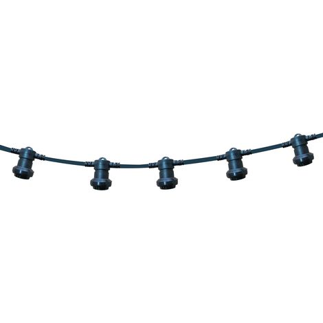 Guirlande d'éclairage de Jardin. pour l'intérieur et l'extérieur. Longueur: 20m, 92,5cm Entre Chaque Ampoule. Prolongeable, accrochable, Noir (1/5)
