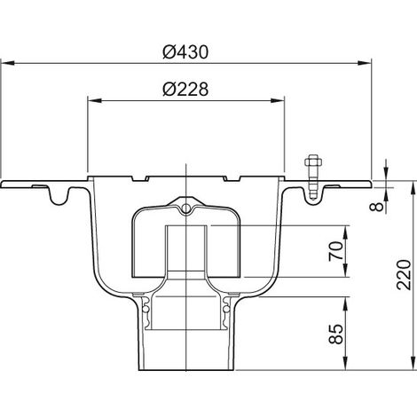 ACO Bodenablauf Wal-Selecta DN100 90 Grad/2,0l/s/Klebefl./ohne WS/epoxiert, 5187.60.00