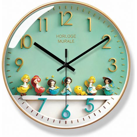 Horloge murale quartz 10 pouces cadre doré modèle 7236-B 10 réf 7740 37,5 × 36,5 × 5 cm 1,22 kg – Livraison gratuite