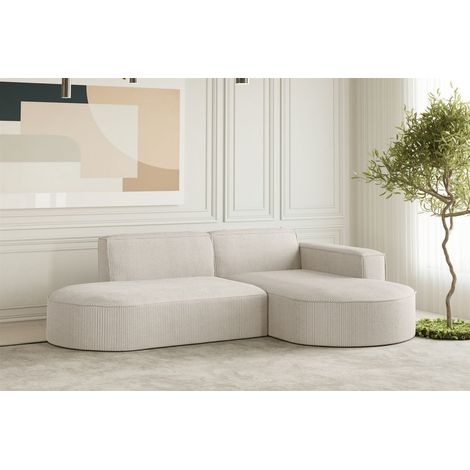 Ecksofa Designersofa PALMA XS in Stoff Scala Sand Ottomane Rechts (1/3)