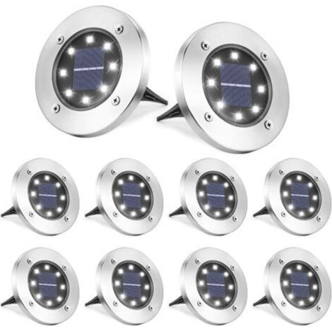 8 Pièces LED Lumière Solaire Extérieur-Lampe Solaires Jardin Au Sol-Blanc Froid Pelouse Lumière NPTERBL (1/5)