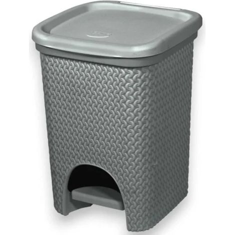 Pattumiera a pedale Intreccio Belli e Forti grigio 6 lt