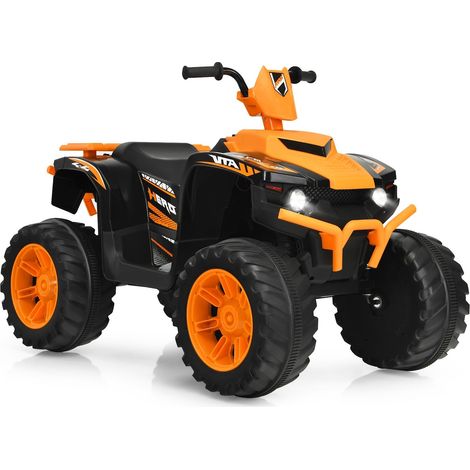 Quad eléctrico infantil de 12 V con luces, música y bocina, color naranja