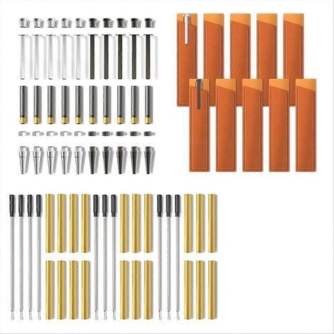 10-teiliges Stifteset für Drechsler: Kugelschreiber mit schwarzer Tinte, feine Rollerball-Stifte und Drehkugelschreiber. (1/5)