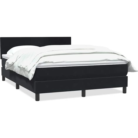 Maison Exclusive - Giroletto a Molle con Materasso Nero 160x210 cm in Velluto