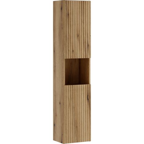 Meuble colonne de salle de bain suspendue 30 x 140 cm NOVA chêne Coast Evoke (1/5)