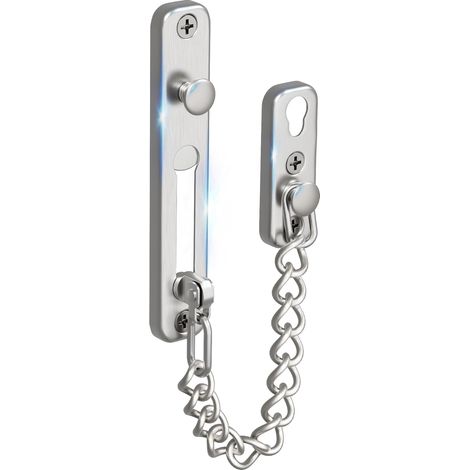 Chaîne de Porte de Sécurité Limiteur de Porte Étroit Verrou de Porte Anti-Vol à Ressort avec Vis pour Porte Interne à Domicile, Finition Brossée en Acier Inoxydable, EFD9000-LS (1/5)