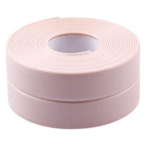 QORVA-Auto Adhésif Joint Silicone Blanc Salle De Bain PVC Bande Etancheite Autocollante Anti Moisissure Joint Porte Douche pour Cuisine Toilette 2 Pièces（rose） (1/5)