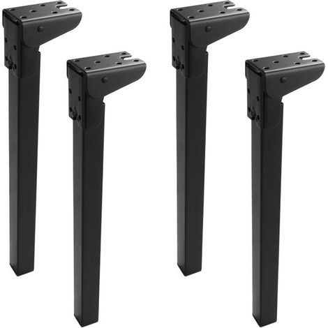 Lot de 4 Pied de Table Rabattable 35 CM, Pied Pliant Table à 90 Degrés, Pieds de Table Basse Pliants Noir pour Table Lit Canapé (1/5)
