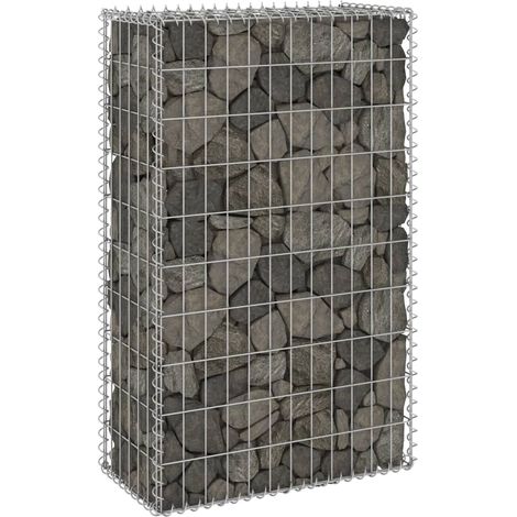 SKM Mur en gabion avec couvercles Acier galvanisé 60x30x100 cm (1/5)