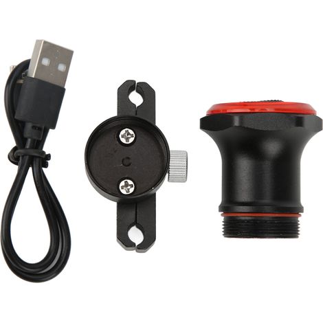 MEROCA WR25 Intelligentes Rücklicht für Fahrräder, Bremslicht mit Erkennung, USB-aufladbar, Sattelhalterung (WR25 Schwarz 100lm Hohe Helligkeit) (1/5)