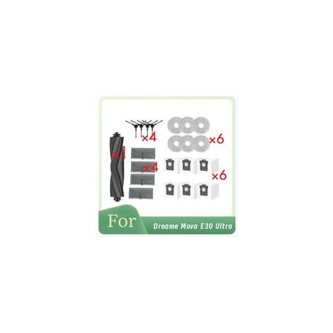 Lot de 21 pièces pour balai à franges Dreame Mova E30 Ultra : brosse latérale à rouleau, filtre HEPA, sac à poussière, accès ultra-résistant (1/5)