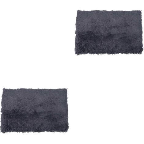 Coussin de couchage pour animaux de compagnie compatible, tapis en peluche grise, 2 pièces. (1/4)