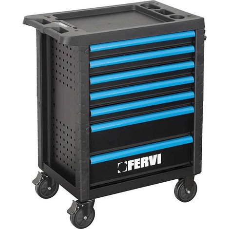 Fervi Carrello officina 7 cassetti con 298 utensili professionali (1/5)