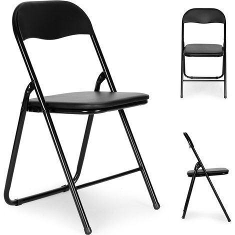 Sillas plegables - juego de 4 - 77,5x43x43,5 cm - negro (1/5)