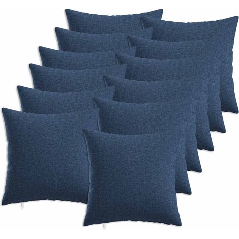 Housse de coussin 12 pc HEERLEN Bleu 40 x 40 cm Tissu vidaXL (1/5)