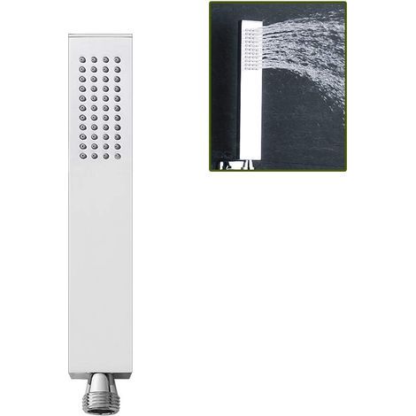 Brass Hand Shower Head Square High Water Pressure Shower Head Luxury Single Function Shower Head Silicone Shower Head Chrome Finish (1/4)