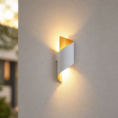 Applique murale LED IP65 étanche aluminium 28cm éclairage haut bas pour intérieur extérieur salon jardin terrasse noir blanc (1/5)