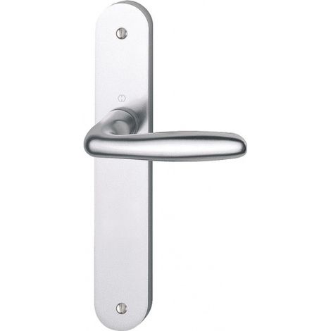 Ensemble sur plaques aluminium VERONA clé I pour cylindre européen finition F9 aspect inox mat HOPPE 2834543