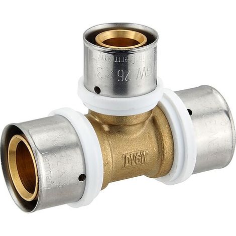 Pressfitting-T-Stück - Mittelabgang reduziert - 32 x 3,0 - 26 x 3,0 - 32 x 3,0 mm für MV-Rohr