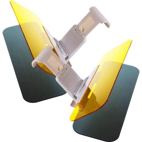 Pare-soleil de voiture (lot de 2), extension Tac, 2 en 1 pour jour et nuit, anti-éblouissement, anti-lumière bleue et anti-UV, pare-soleil de pare-brise automobile HD par (1/5)