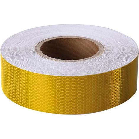 Cinta Reflectante en Malla de Abeja 5cm x 5m - Amarillo