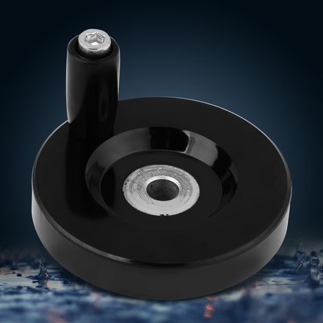 1 pièce de volant arrière ondulé noir pour tour et fraiseuse avec poignée rotative (8 x 63 mm) (1/5)