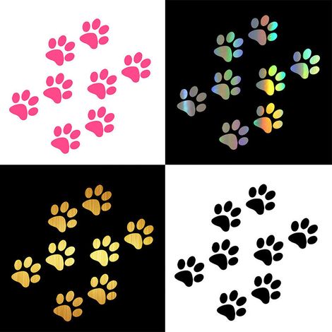 32 pièces Autocollants de voiture - Drôle Carrosserie Moto Casque de Vélo Autocollants en Verre, Paws Dog Paws patte de chat patte de chien Stickers pièces pour voiture ou moto, vélo ou scooter (1/5)