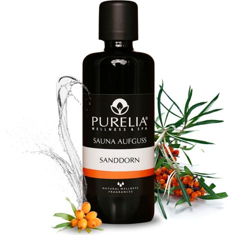 PURELIA Saunaaufguss Konzentrat Sanddorn 100 ml natürlicher Sauna-aufguss - reine ätherische Öle