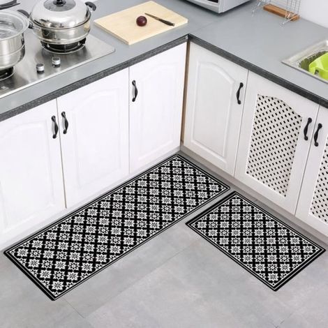 N-2pcs washable, non-slip, absorbent mats for entryway, kitchen sink, bedroom, and bathroom.