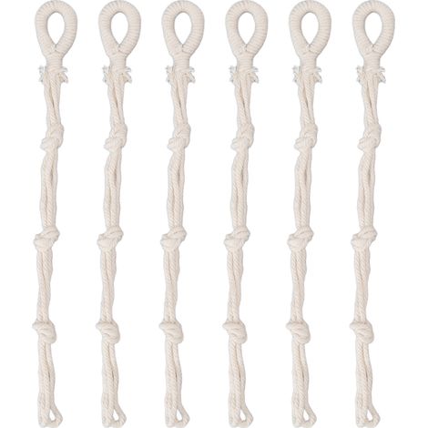de 6 supports pour plantes en macramé corde en coton tressé