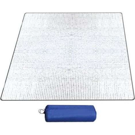 Tapis Isolant - 200x200 cm - Aluminium Double Face + Mousse EVA Haute Densité - Étanche Pliable pour Camping Randonnée Pique-Nique - 1 Pièce (1/5)
