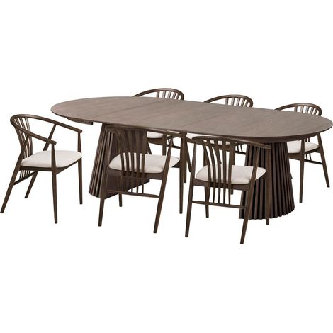Tokyo ensemble pour salle à manger table à manger 6 chaises naturel, smoked. (1/5)