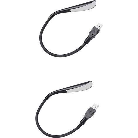 Lampe pour ordinateur portable USB, bras de lampe col de cygne noir, éclairage LED à luminosité réglable avec fonction de protection des yeux (1/5)