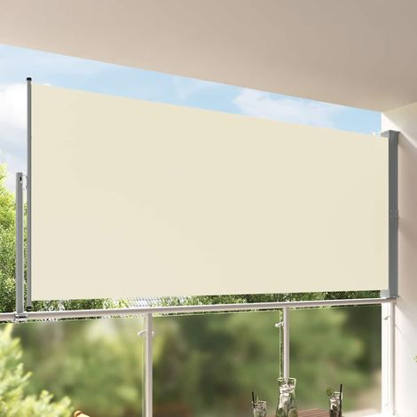 Auvent latéral rétractable de patio - Auvent de jardin Soleil imperméable 160 x 300 cm Blanc cassé BV870465 - BonneVie (1/5)