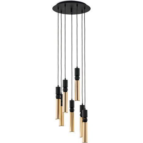 Lampadario moderno rotondo Ø37 nero-oro 7xGU10 ALAS Jupiter (1/5)