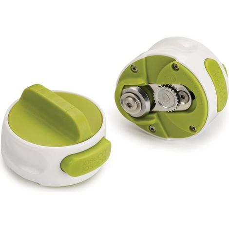 Compact can opener, manual can opener with automatic grip, plastic, green (1/4)