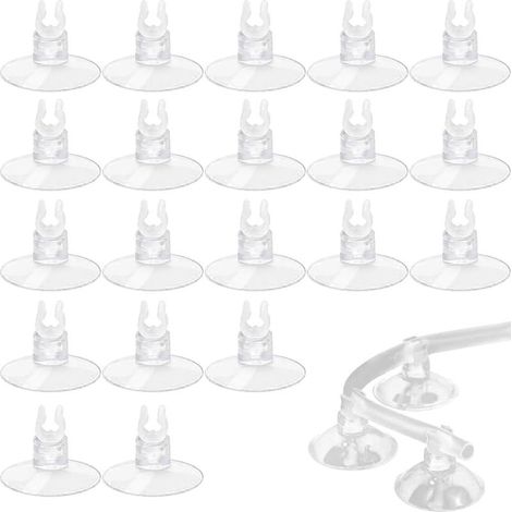 Packung mit 20 Saugnapfclips für Aquarien – für 4/6 mm Überkopf-Zirkulationsleitungen (1/5)