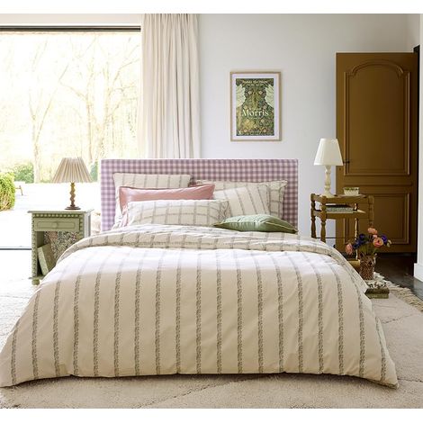 Housse de Couette imprimée en Percale de Coton, Jardin Secret, 260 x 240 cm, Blanc (1/5)