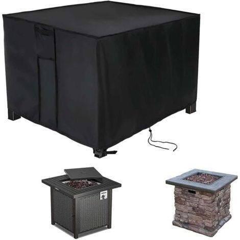 Fire Pit Cover Square - 28x28x25 Inch Waterproof Anti-UV Outdoor Fireplace Cover for Patio Gas Fire Pit Table (1/5)