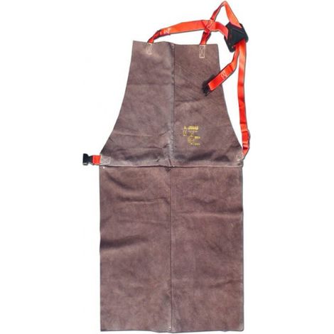 Tablier en cuir souple croûte de bovin avec harnais, dimensions 60x90 cm, marque Weltek (1/3)