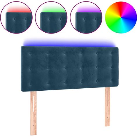 Maison Exclusive - Cabecero con LED de terciopelo azul oscuro 80x (1/5)