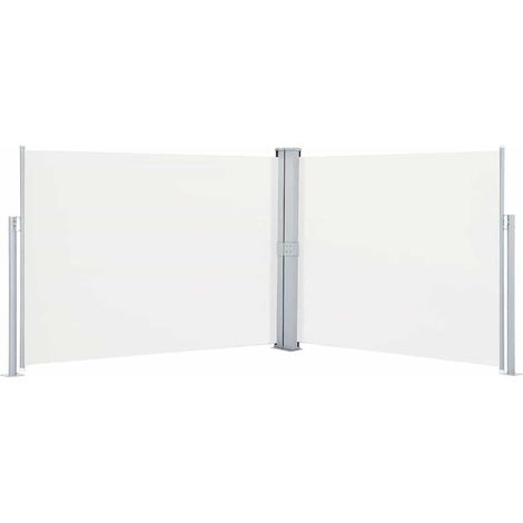 Auvent Marquise latéral rétractable, Store Banne pour Jardin Balcon Terrasse, Crème 140 x 1000 cm OIB3049E