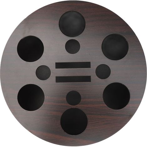 Porte-ciseaux rond vintage en bois, grand rangement professionnel pour coiffeur, boîte à ciseaux large capacité (1/5)