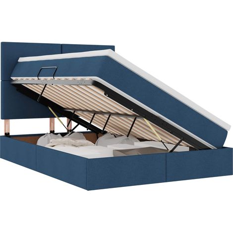 Maison Exclusive - Aufbewahrungsbett mit Matratze Blau 140 x 190